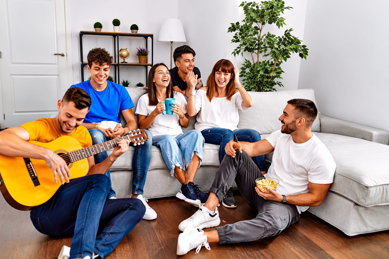 Residents hanging out at EDU NEST common room